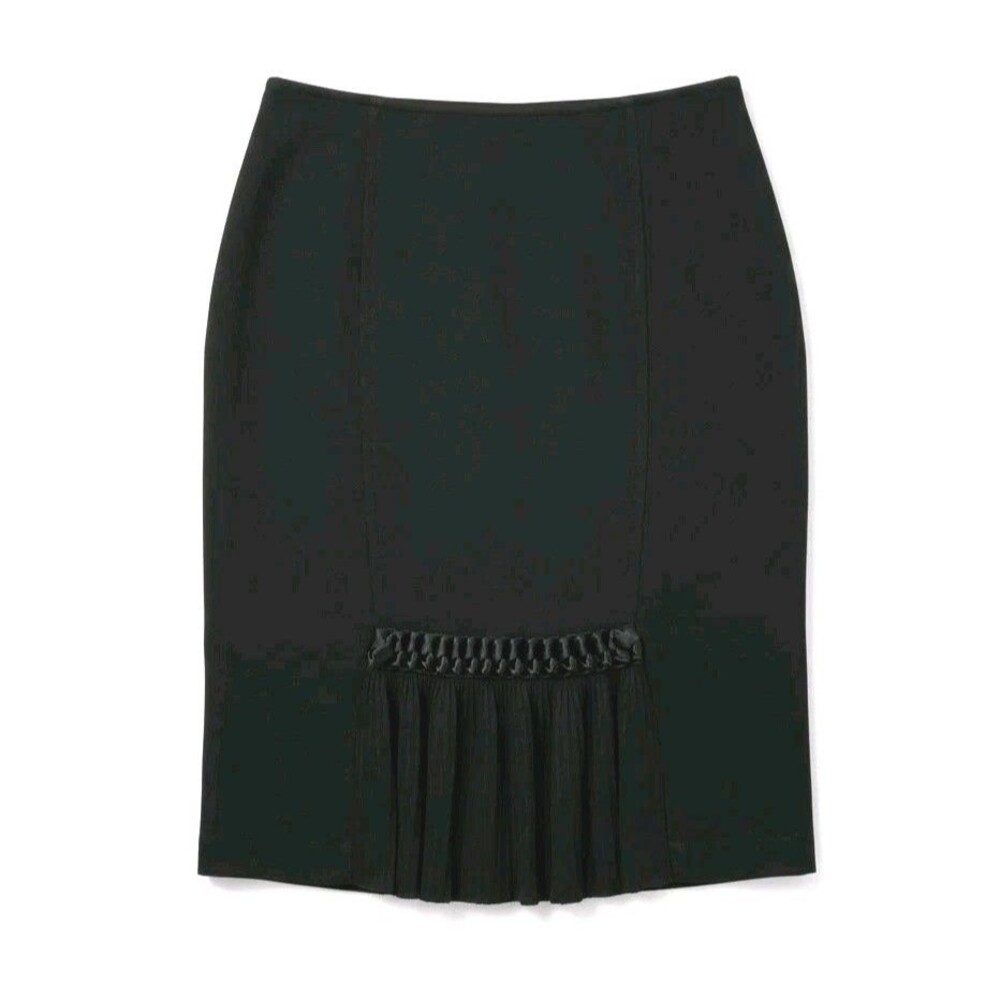 St. John Couture NWT Sz. 10 Wool Blend Knit Pleated Midi Skirt Quiet Luxury 795.